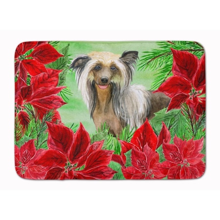 Carolines Treasures Chinese Crested Poinsettas Machine Washable Memory Foam Mat CK1307RUG